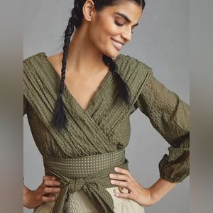 NWT Maeve Cropped Wrap Top Size 10